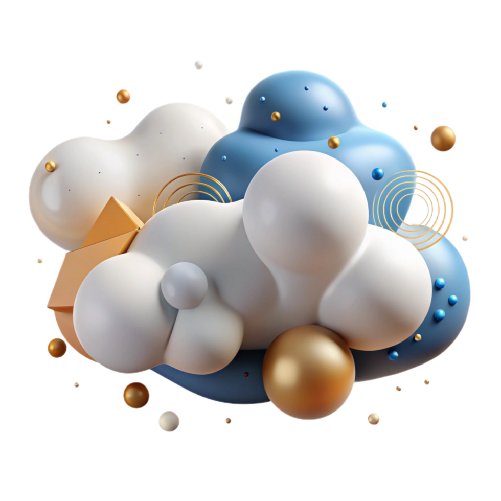 elegant rustic Group of Clouds Cutout with Realistic Shadows png