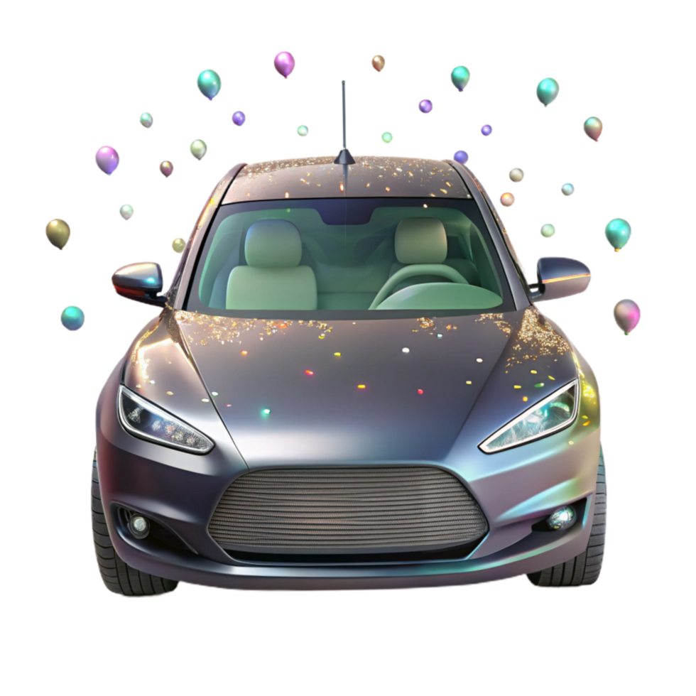 beautiful rustic Self Driving Car Front View Isolated authentic png
