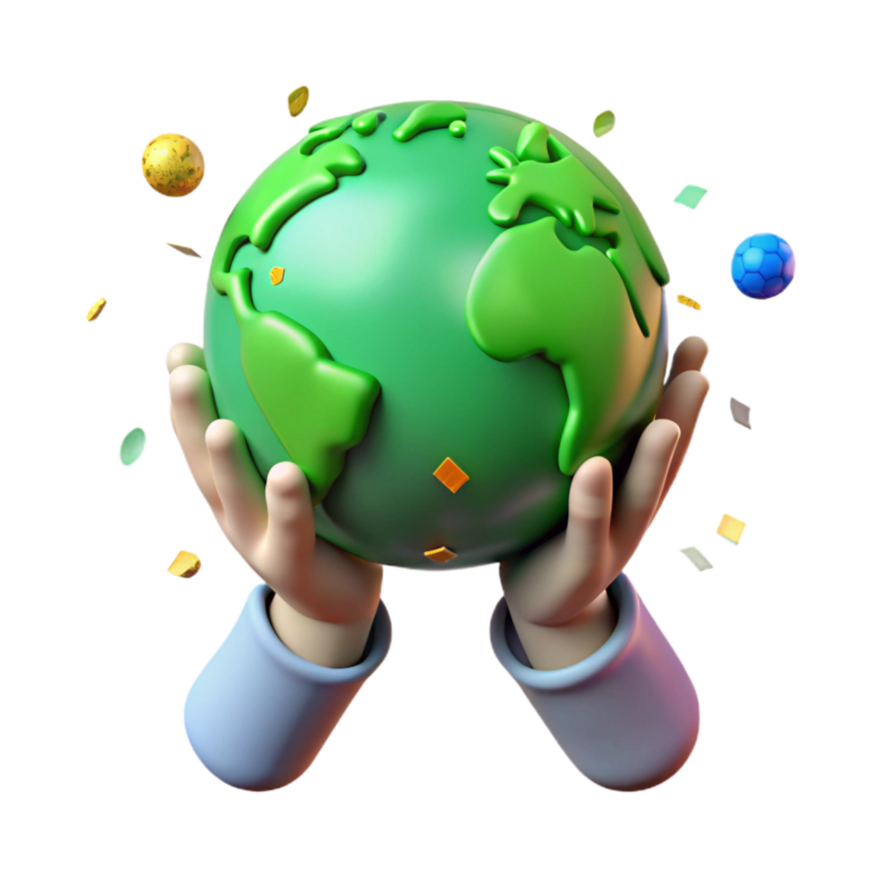 magnificent rustic Hands Holding Green Earth Transparent Background professional png