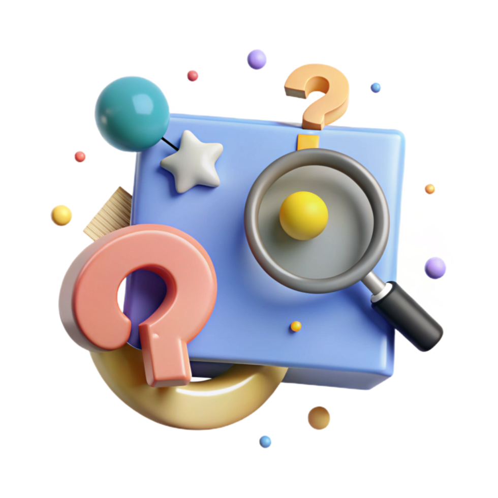 serene traditional Inquiry Based Learning Icon Question Mark and Magnifying Glass Transparent Background high resolution png