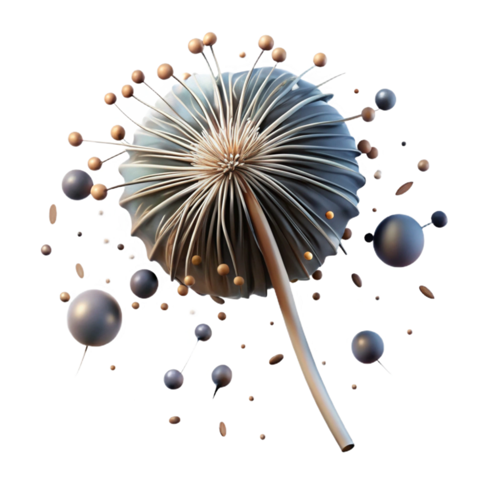 beautiful rustic Single Dandelion Seed Head Cutout high resolution png