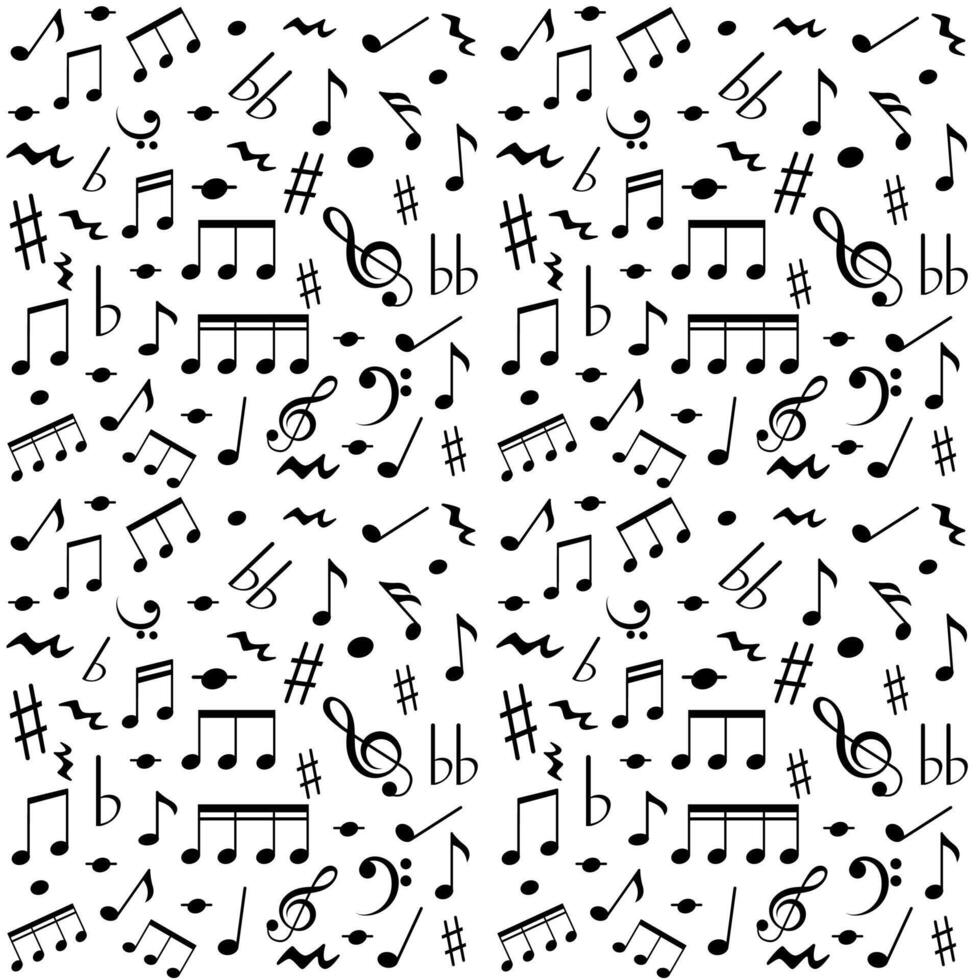 Music notes melody seamless pattern art abstract vector