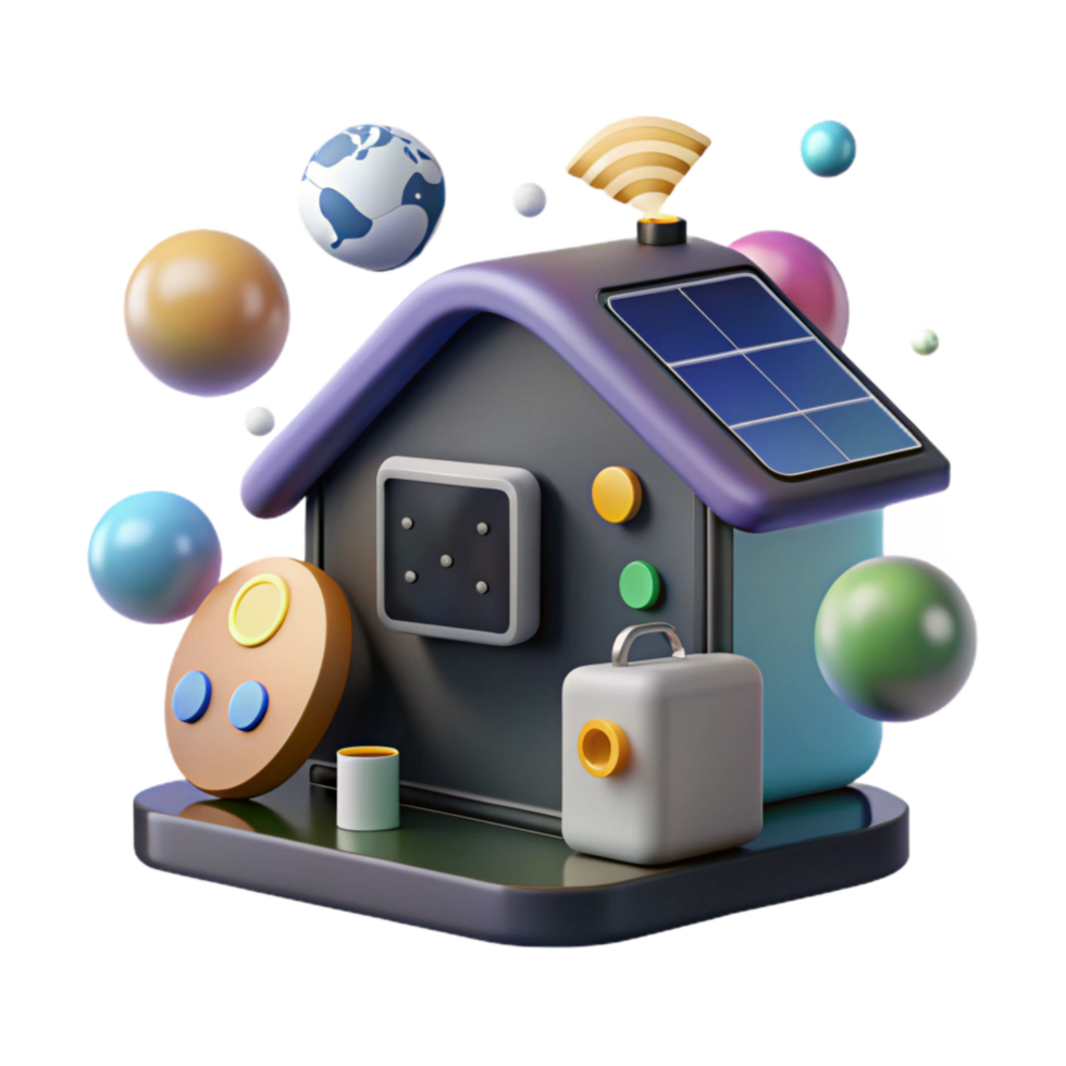 beautiful rustic Smart Home Energy Management System Interface Isolated high resolution png