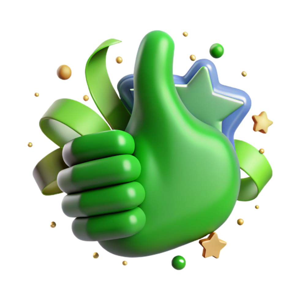 stunning modern Green Thumb Up Icon Transparent Background with White Outline exclusive png