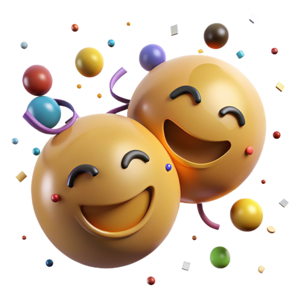 beautiful abstract Smiling Faces in Celebration Transparent Background exclusive png