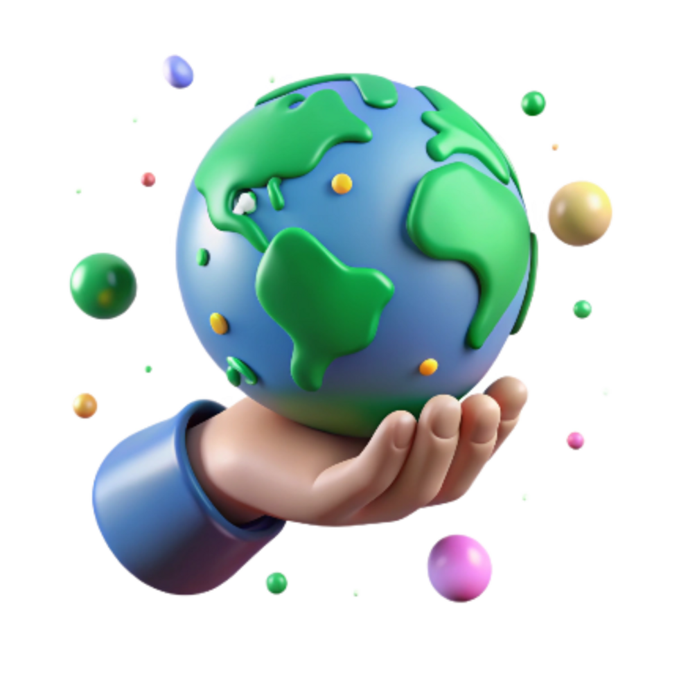 vibrant rustic Hand Holding Globe with Green Continents and Blue Oceans Cutout high quality png