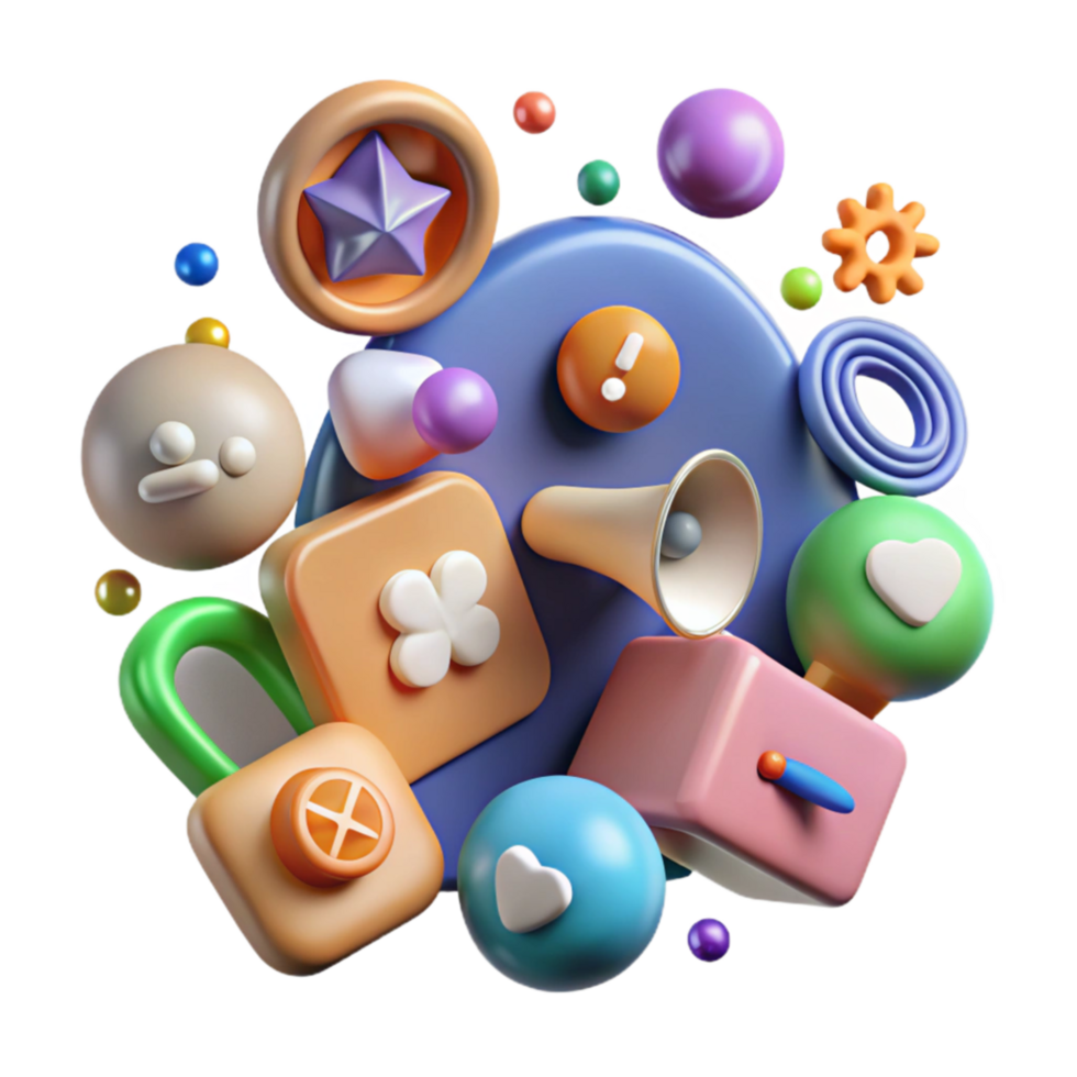 beautiful vintage Social Media Community Management Tools Icons Set Isolated original png