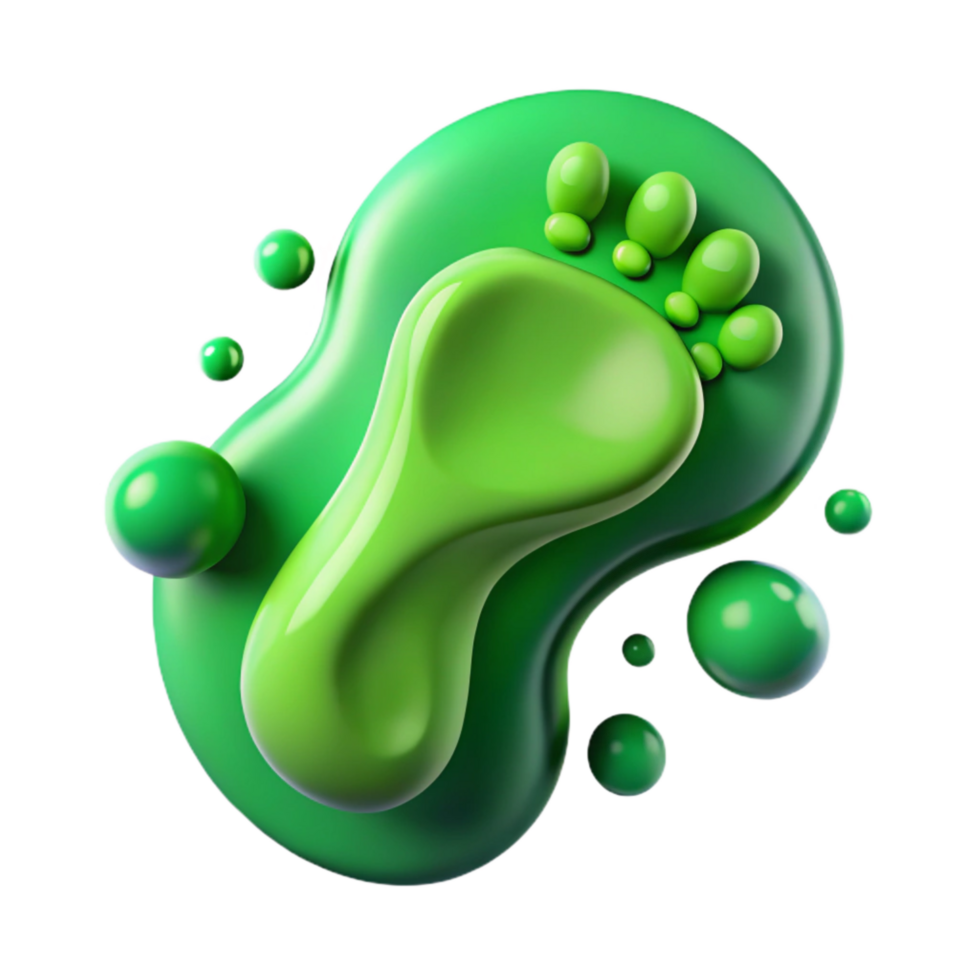 wonderful traditional Green Footprint Outline Isolated Element original png