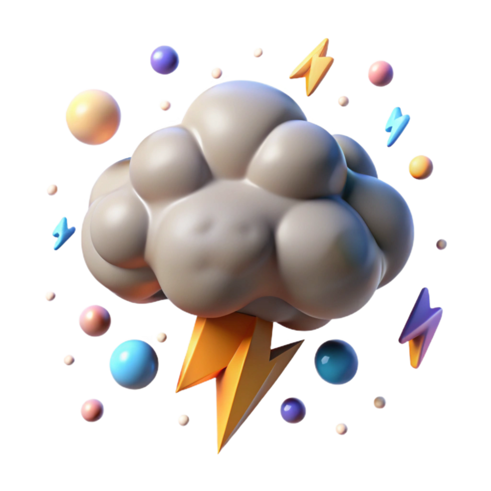 stunning modern Isolated Hail Cloud with Lightning Cutout genuine png