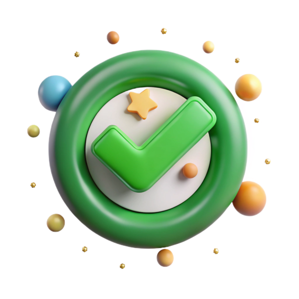 dramatic traditional Green Checkmark in Circle Isolated Element high resolution png