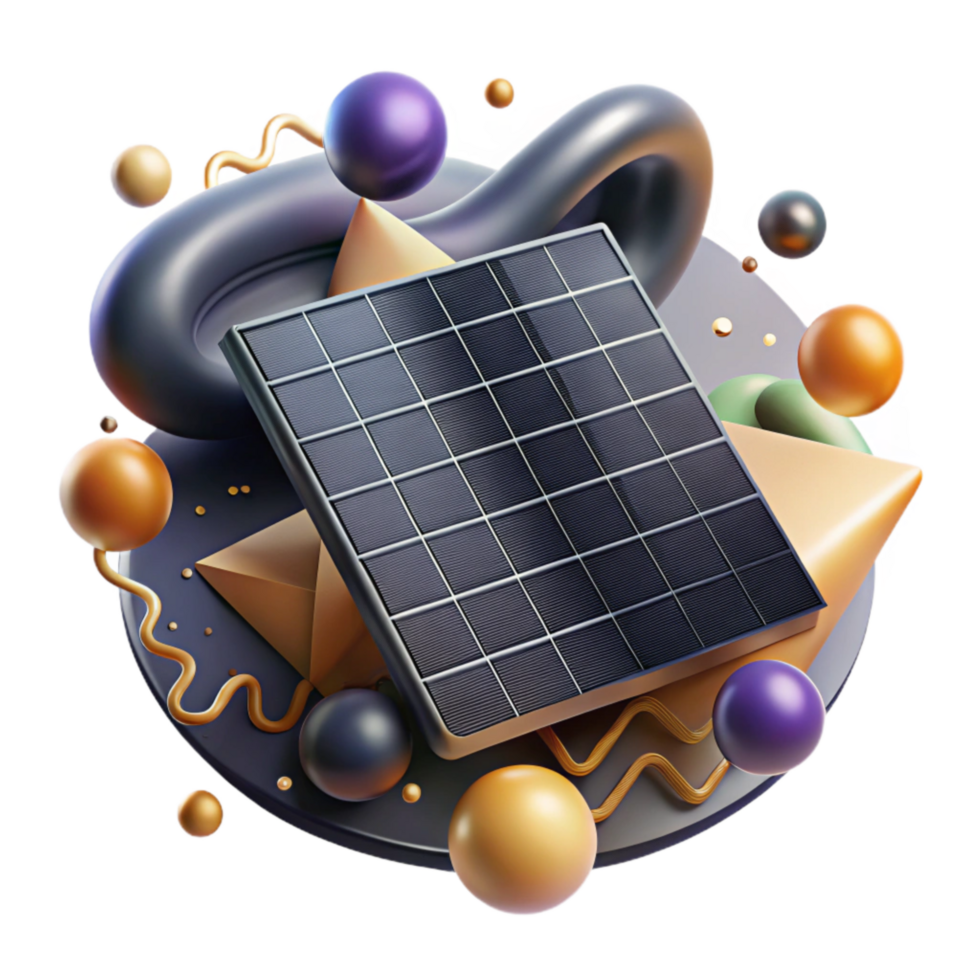 beautiful abstract Solar Panel Installation Process Steps Isolated Element exclusive png
