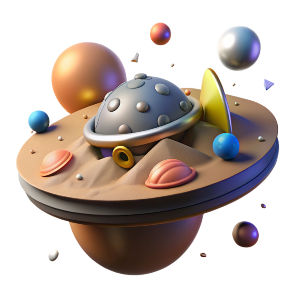 dramatic traditional Spacecraft Landing on Planet Surface Isolated Element premium png