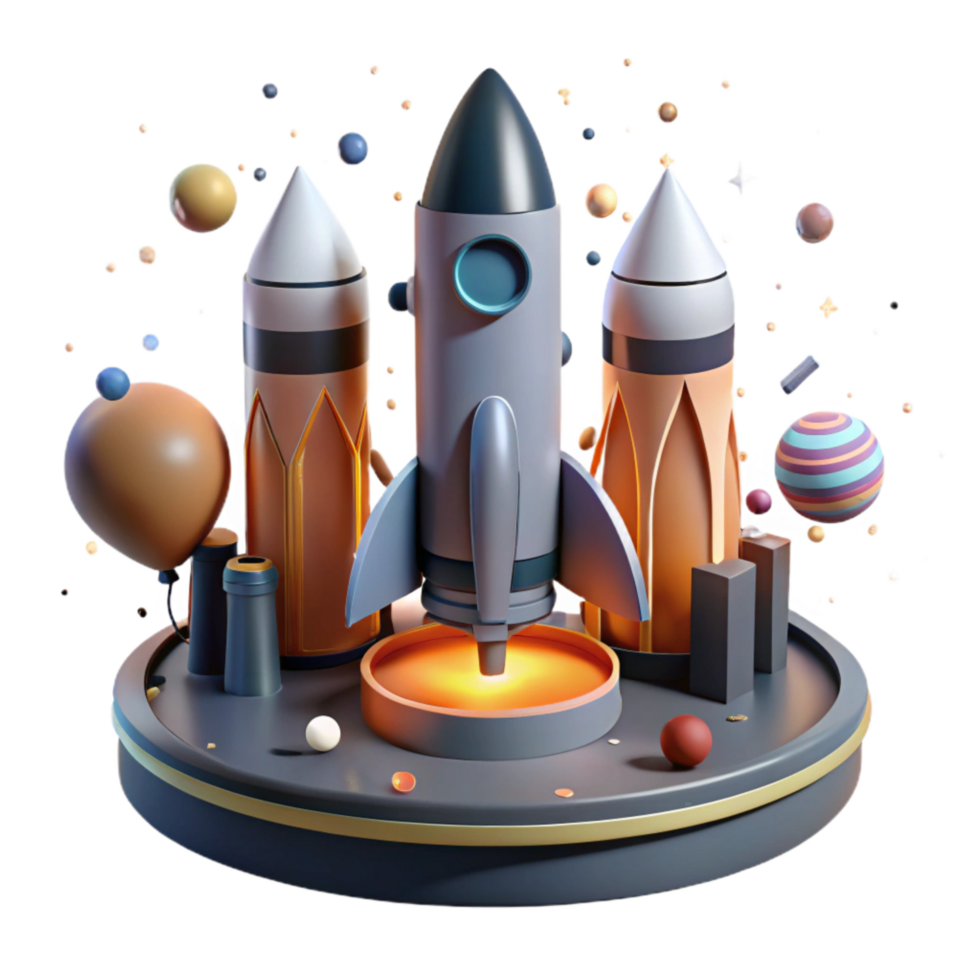 beautiful abstract Space Rocket Launch Pad Cutout with Support Structures genuine png