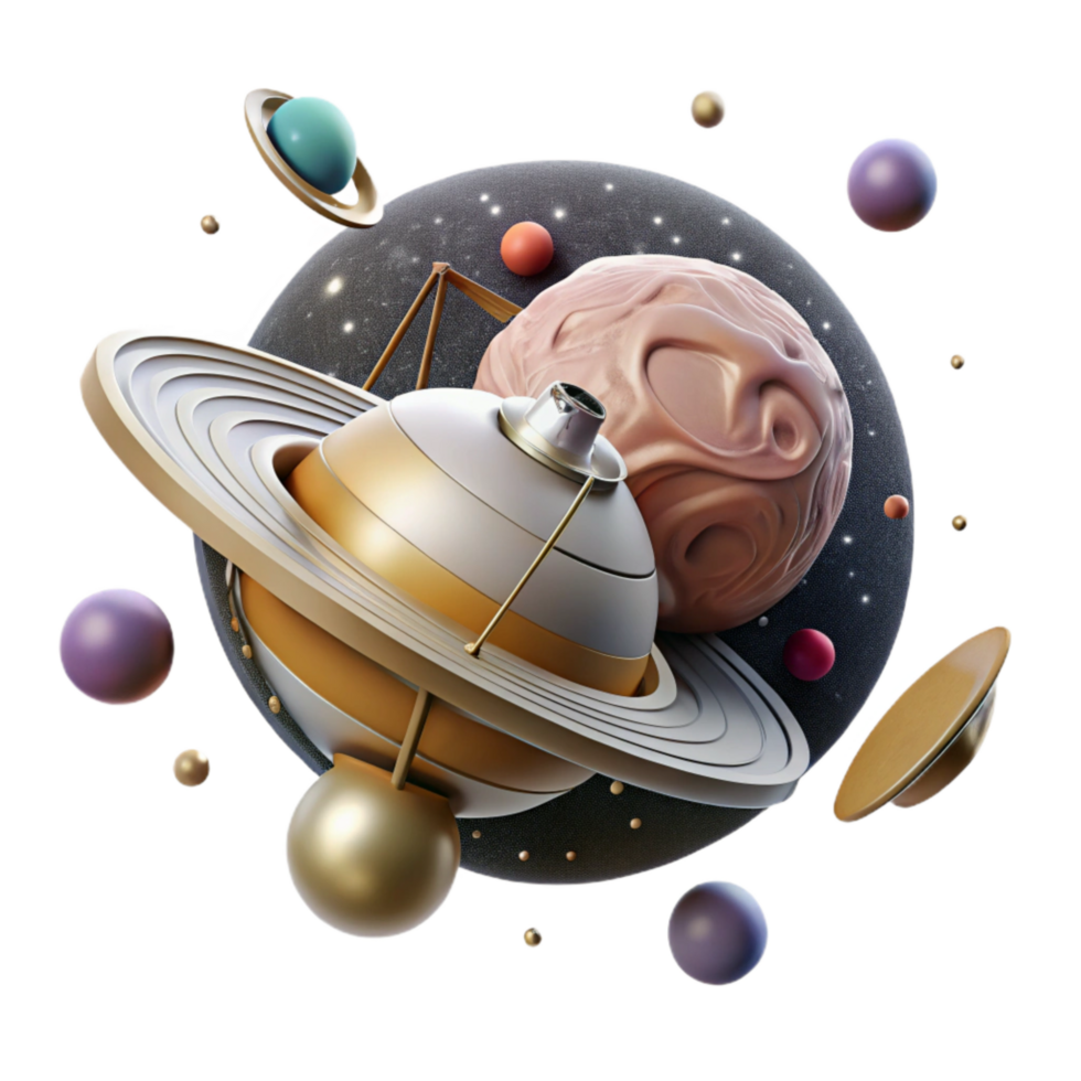 beautiful abstract Space Probe Exploring Planet Transparent Background professional png