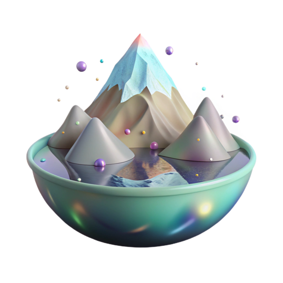 magnificent classic Mountain Reflection in Calm Lake Transparent Element premium png
