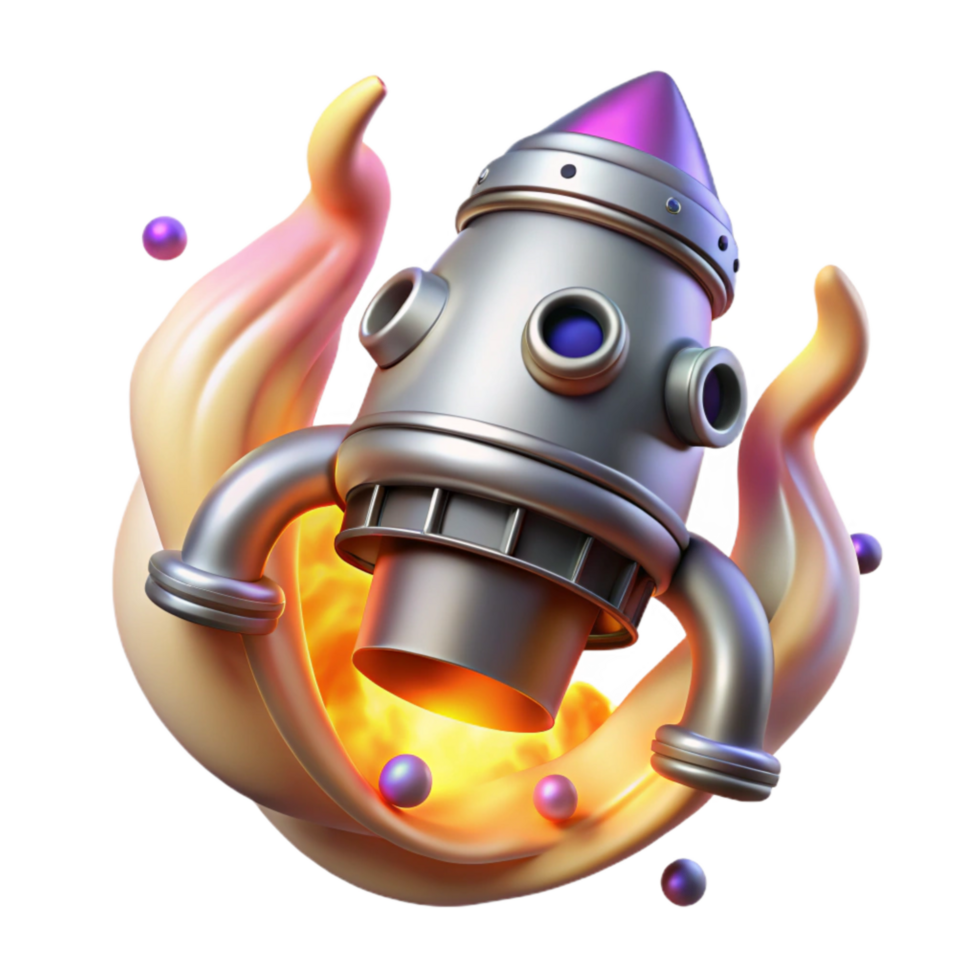 vibrant classic Spaceship Engine Exhaust Flames Isolated original png