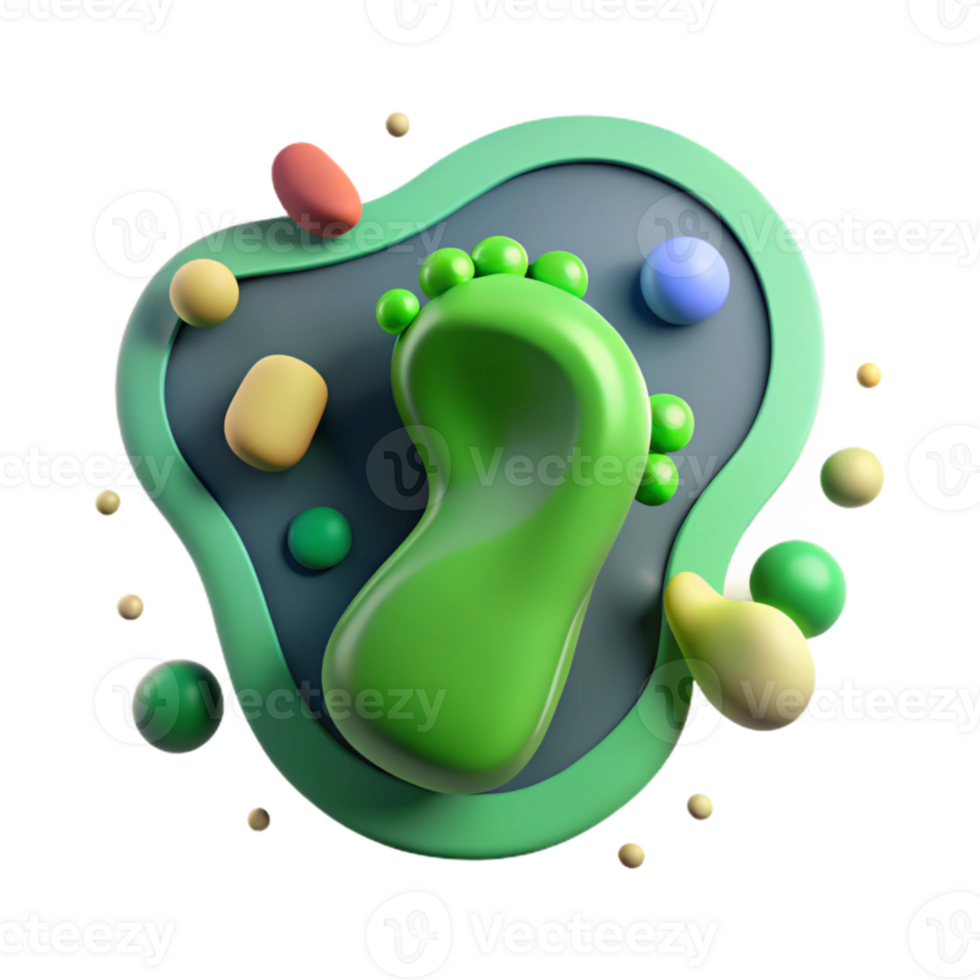 vibrant contemporary Green Footprint Cutout Isolated high resolution png