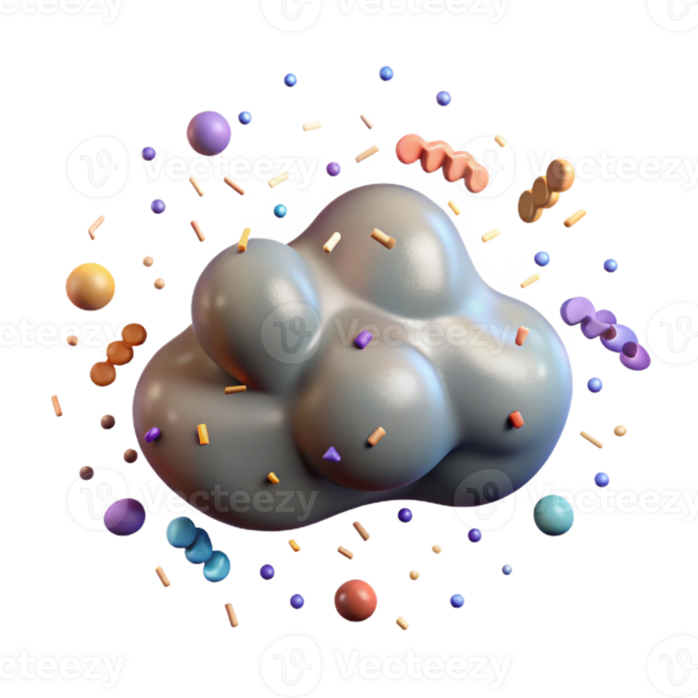 dramatic creative Isolated Rain Cloud with Realistic Water Droplets high resolution png
