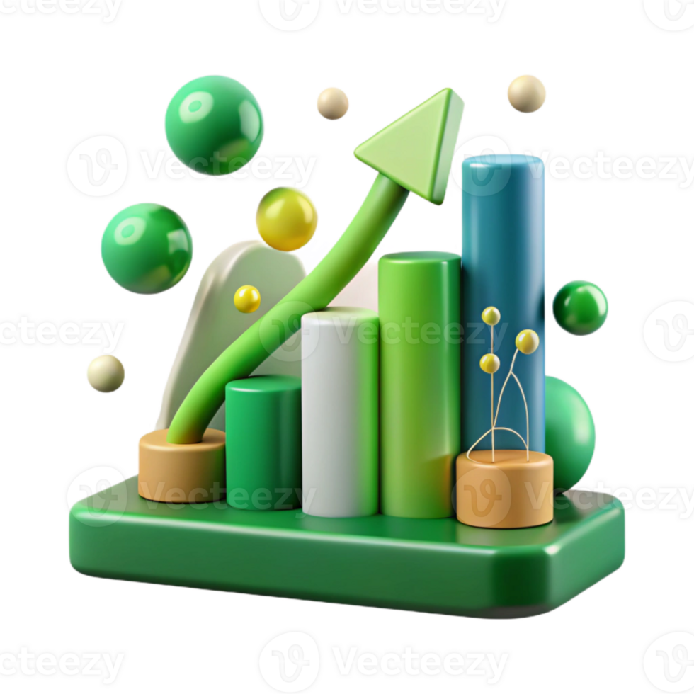 wonderful classic Green Energy Chart Upward Trend Transparent Background with Grid genuine png