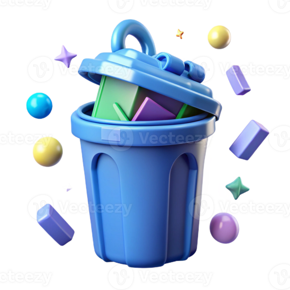 extraordinary classic Recycle Bin Blue Lid Transparent Element professional png