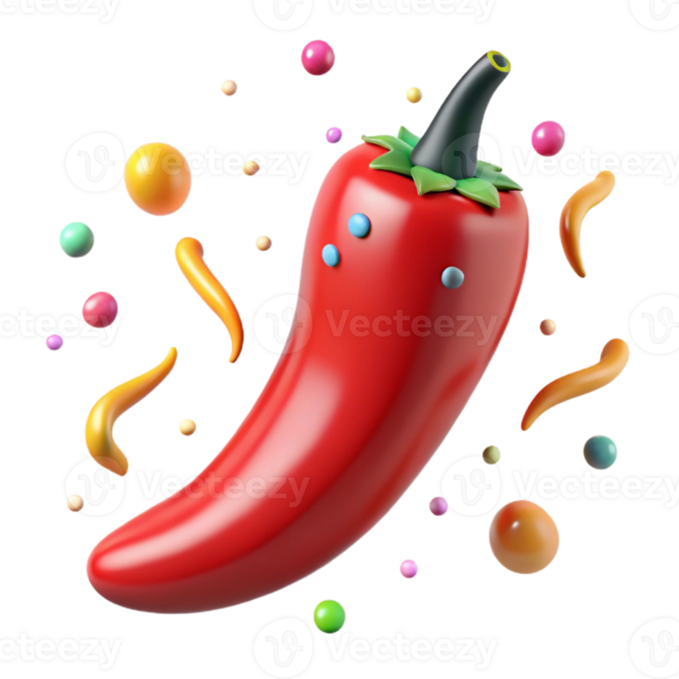 wonderful artistic Mexican Chili Pepper Spicy Red Pod Isolated Transparent Background professional png