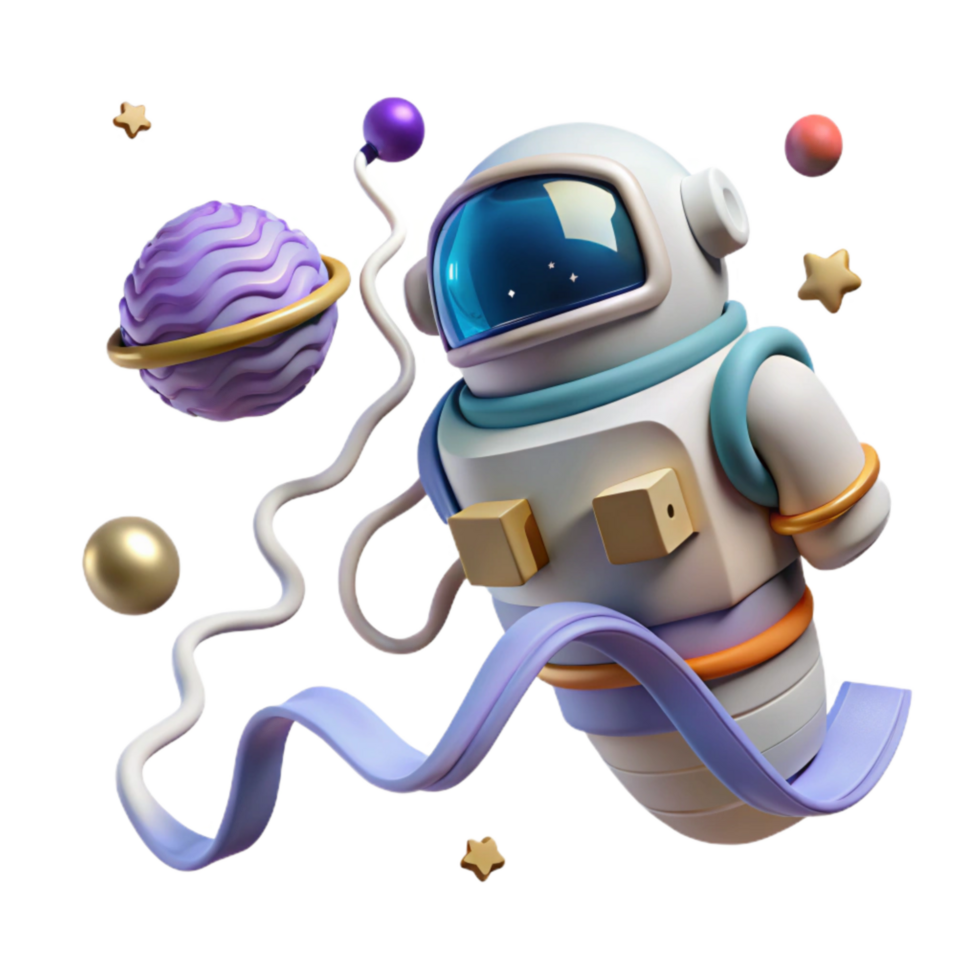 impressive minimalist Spacewalk Tether Line Floating Isolated authentic png