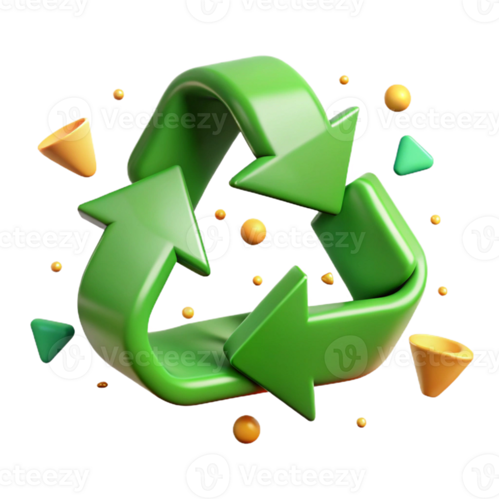 magnificent traditional Green Recycling Symbol Arrows with Transparent Background high resolution png