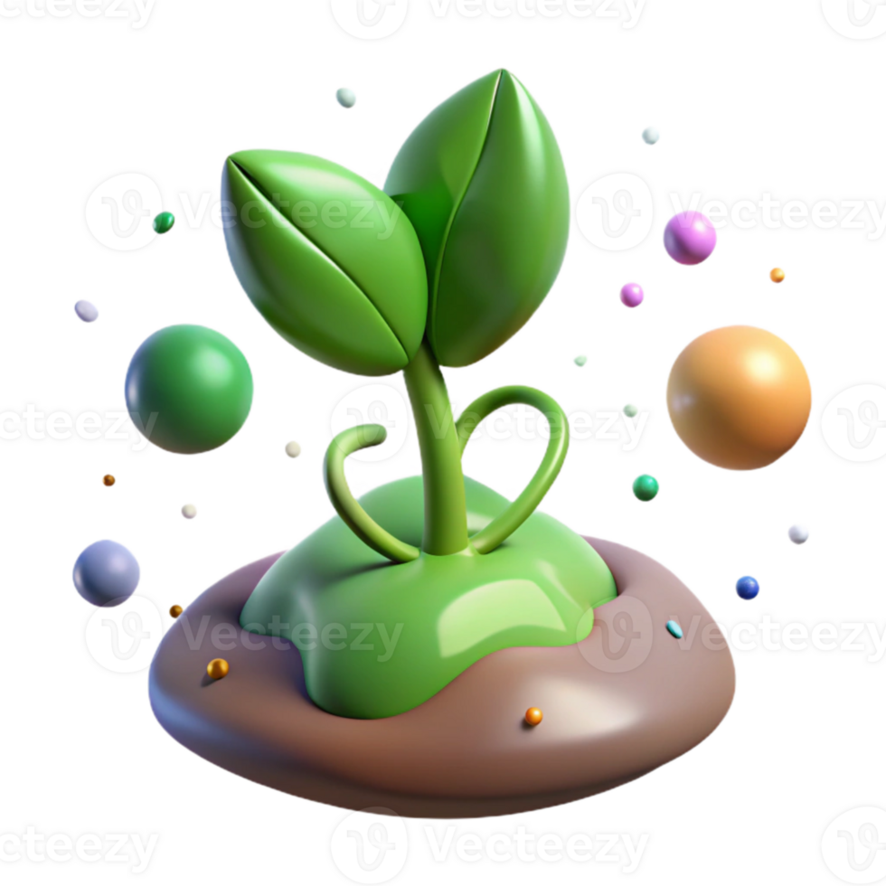 vibrant contemporary Green Sprout Isolated with Side View Angle authentic png