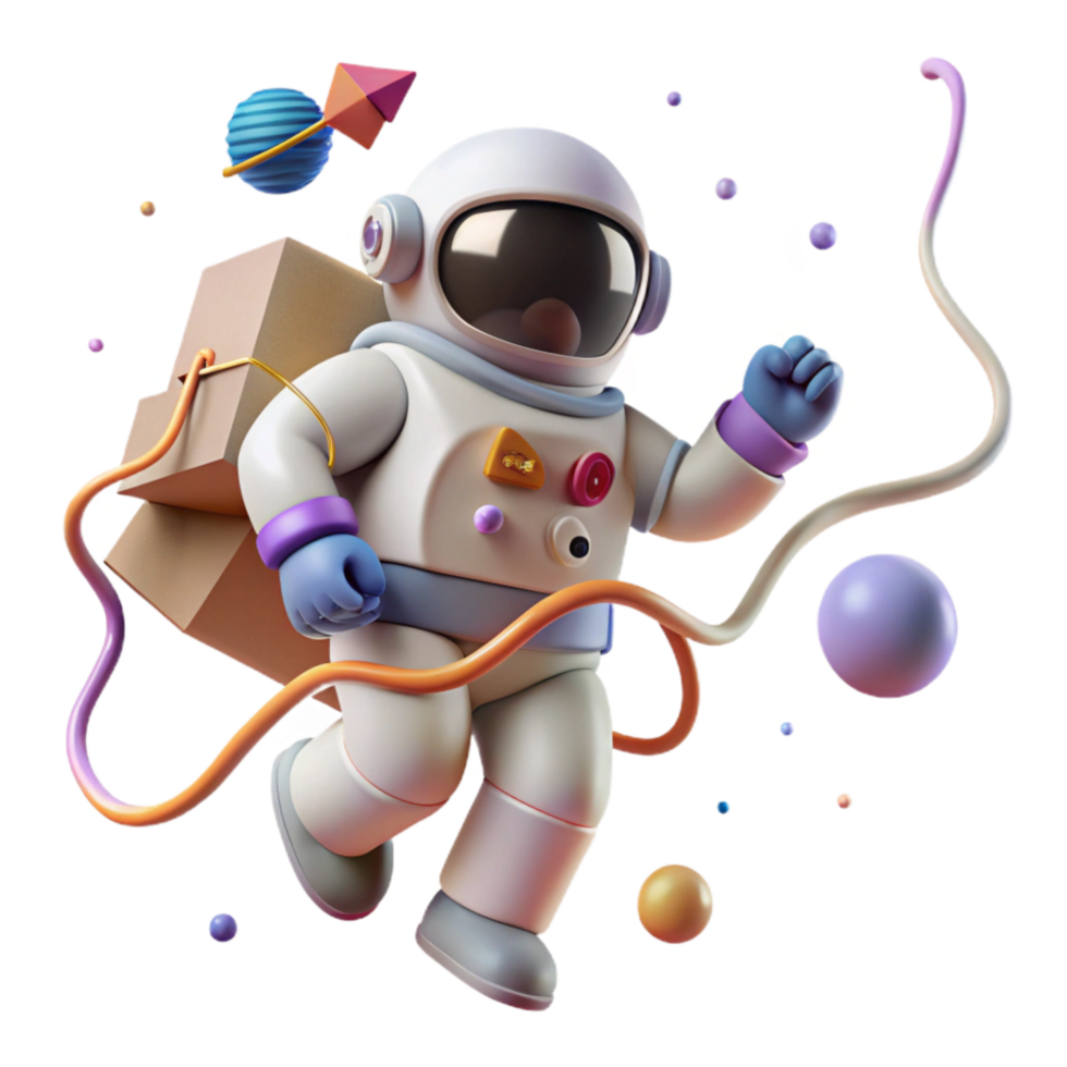 extraordinary rustic Spacewalk with Tether Line Isolated 4K png