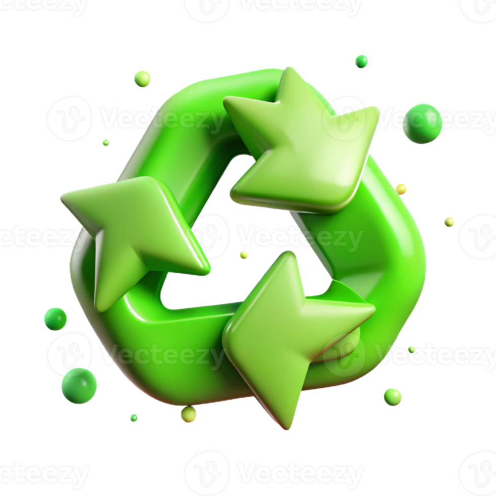 wonderful contemporary Recycling Symbol Bright Green Isolated Cutout premium png