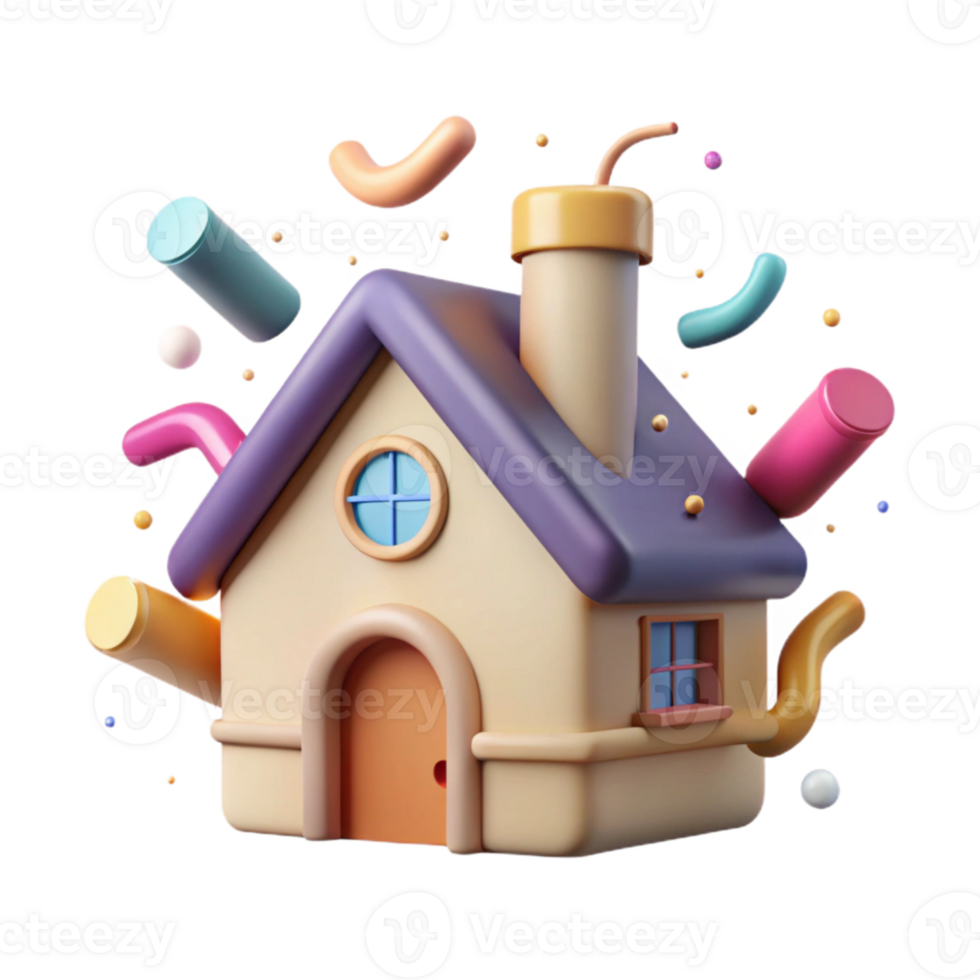 impressive rustic House Symbol Cutout with Chimney detailed png