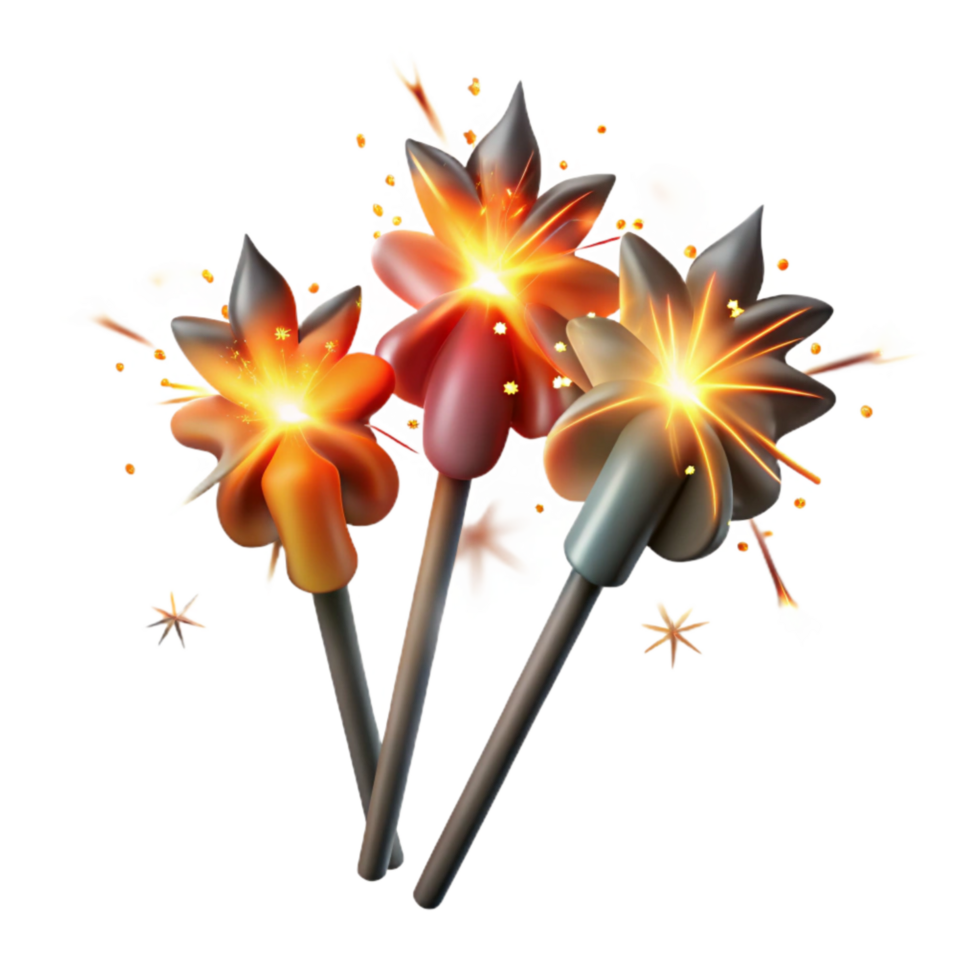 extraordinary abstract Sparklers Burning with Bright Flames Transparent professional png