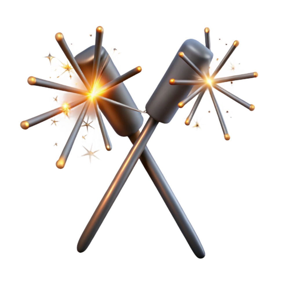 serene modern Sparklers Crossed with Sparks Transparent exclusive png