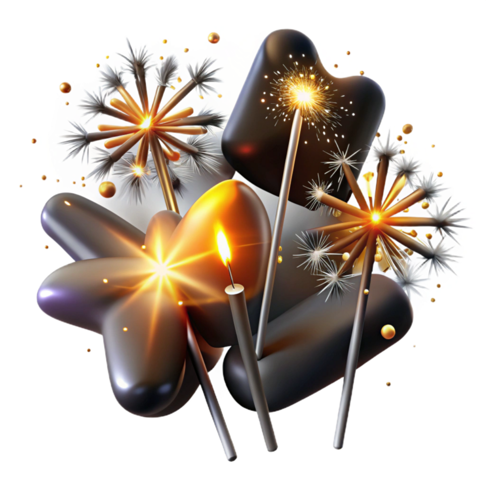 extraordinary modern Sparklers Burning Brightly Isolated Element original png