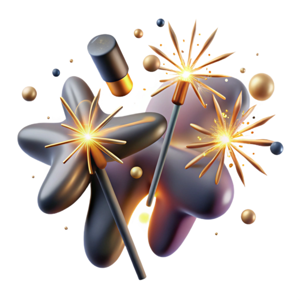 extraordinary contemporary Sparklers with Bright Sparks Cutout with Long Exposure 4K png