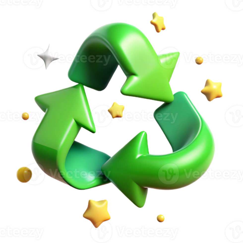 magnificent classic Recycle Symbol with Green Arrows Transparent exclusive png
