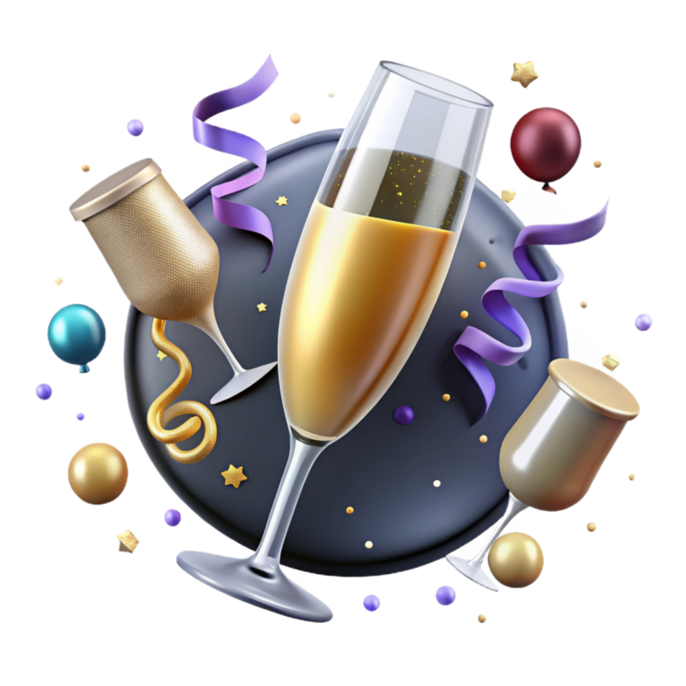 magnificent traditional Sparkling Champagne Glass Toast Transparent Background genuine png