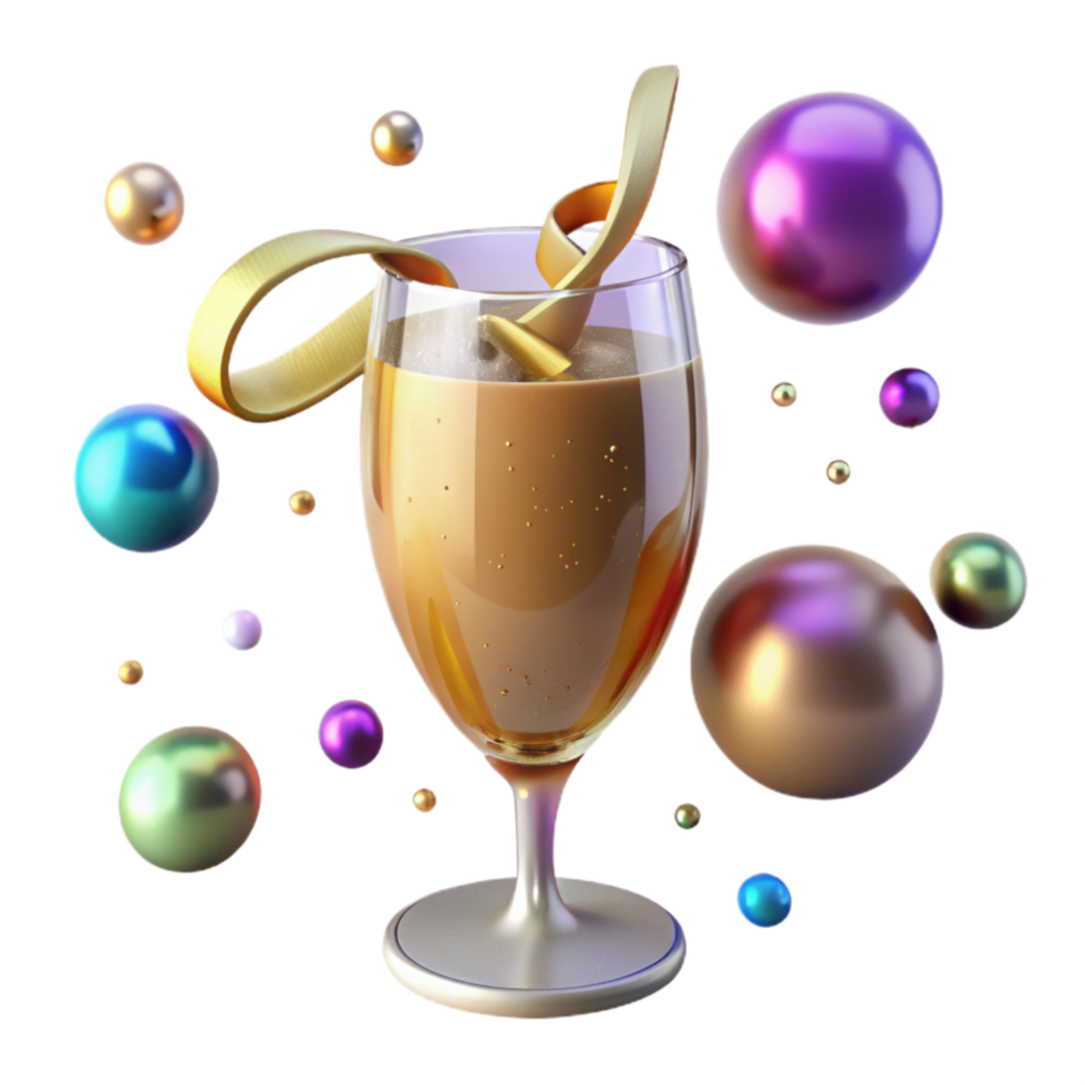 dramatic creative Sparkling Cider in a Glass Isolated genuine png
