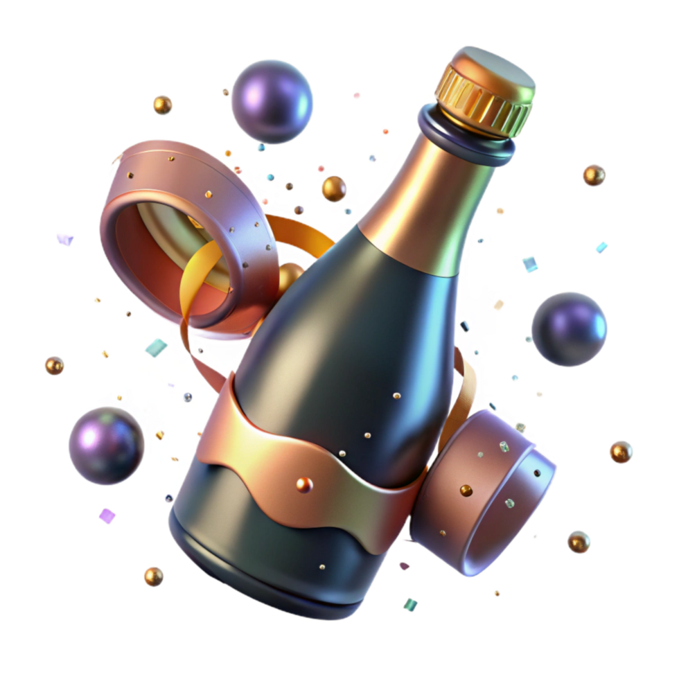 extraordinary classic Sparkling Cider Bottle with Label Transparent Background professional png