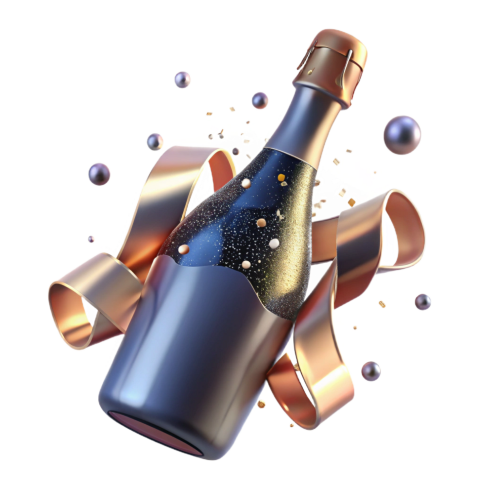 elegant traditional Sparkling Cider Bottle with Label Transparent Background original png