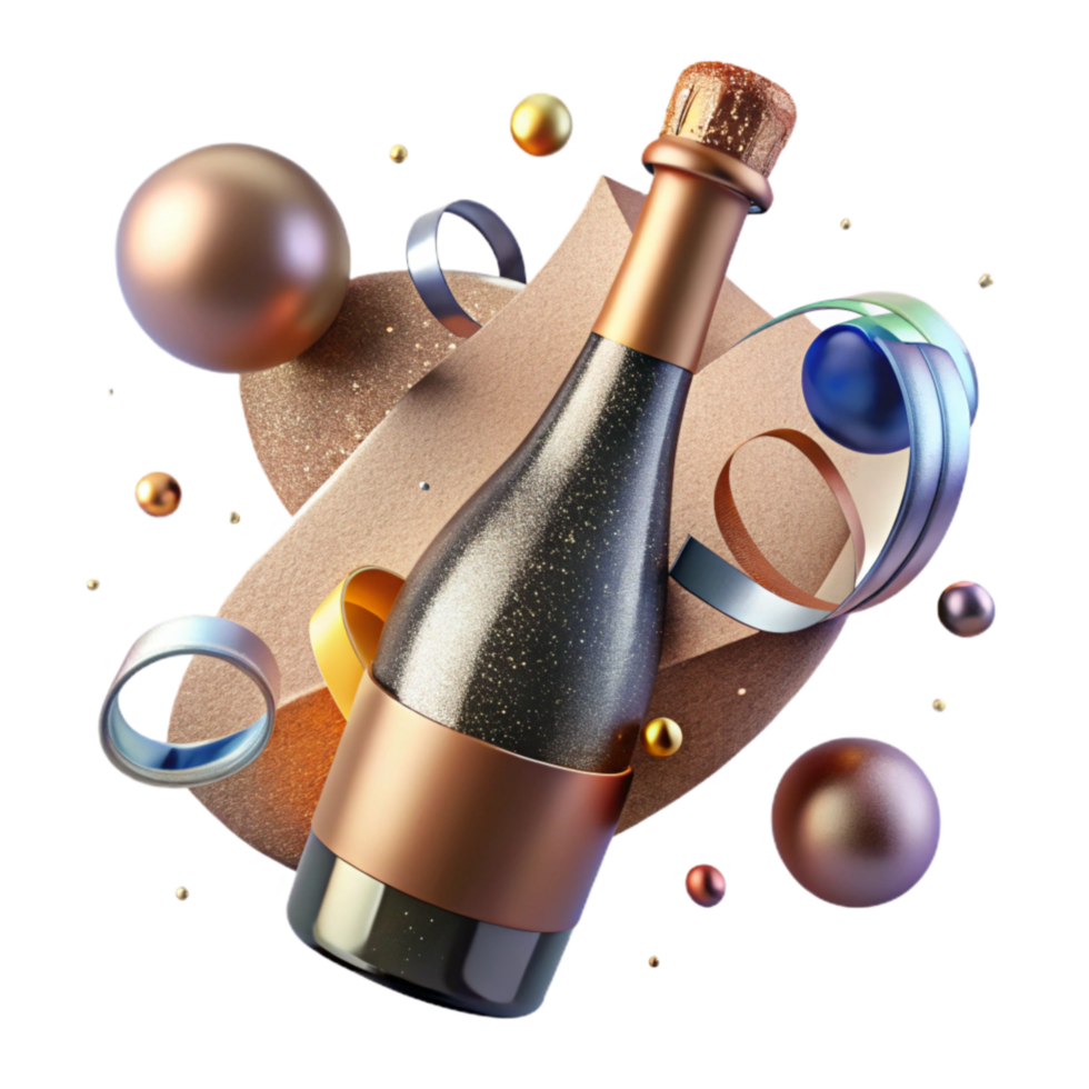 serene traditional Sparkling Cider Bottle with Label Transparent Background detailed png