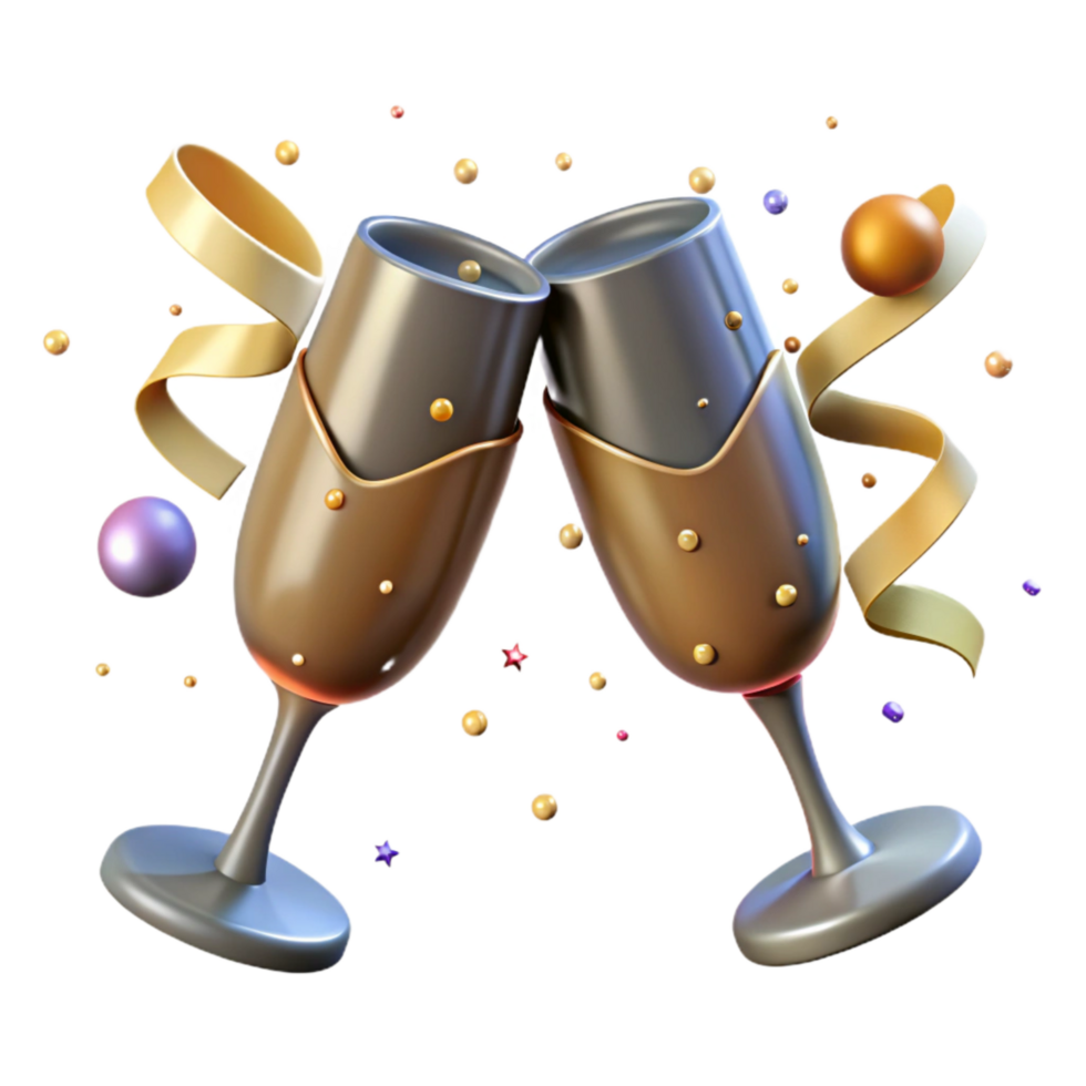 dramatic abstract Sparkling Cider Toast Isolated on Transparent Background original png
