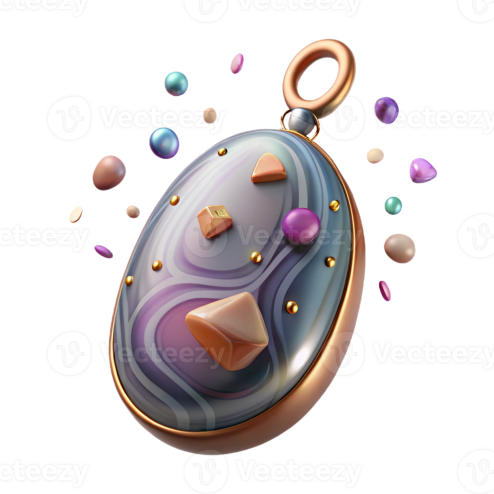 elegant contemporary Polished Stone Pendant Isolated on a Transparent Background high resolution png