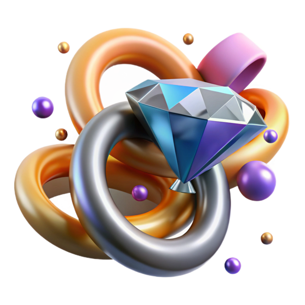 elegant modern Sparkling Diamond Ring Cutout with High Clarity exclusive png