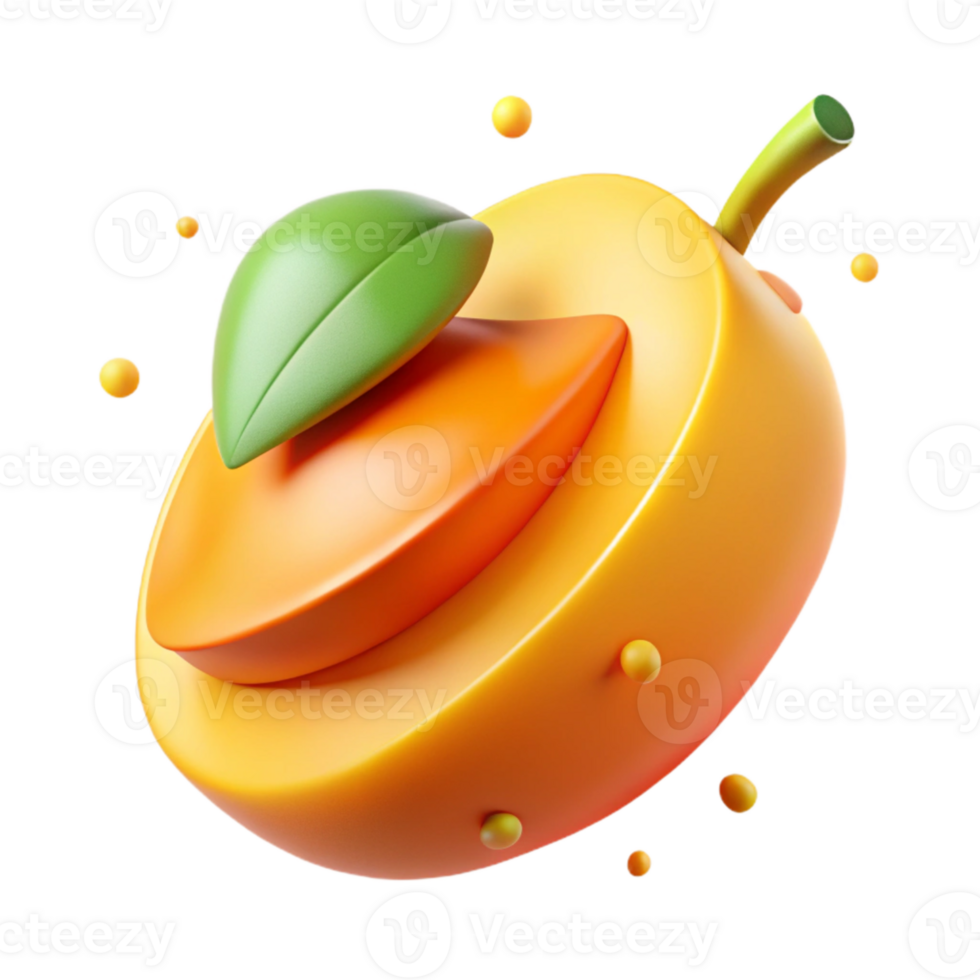 beautiful modern Mango Slice Cutout Orange Yellow Gradient high quality png