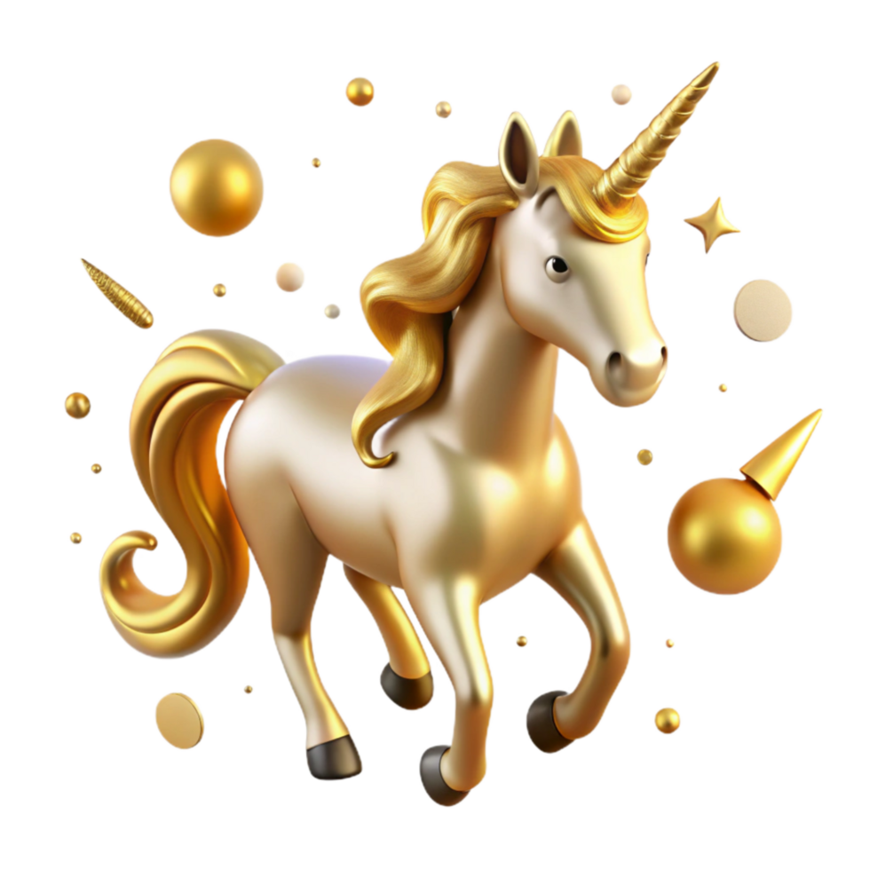impressive artistic Sparkling Unicorn Horn Transparent Background high quality png