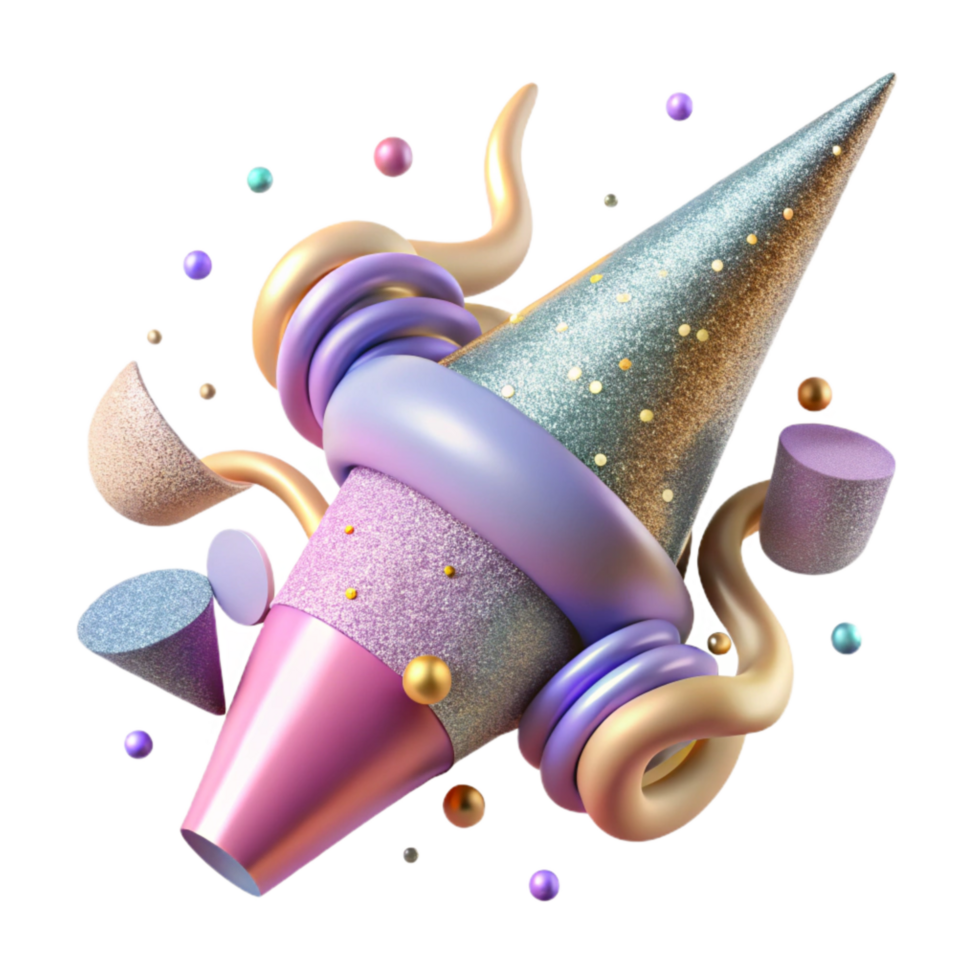 stunning modern Sparkling Unicorn Horn Transparent Background 4K png