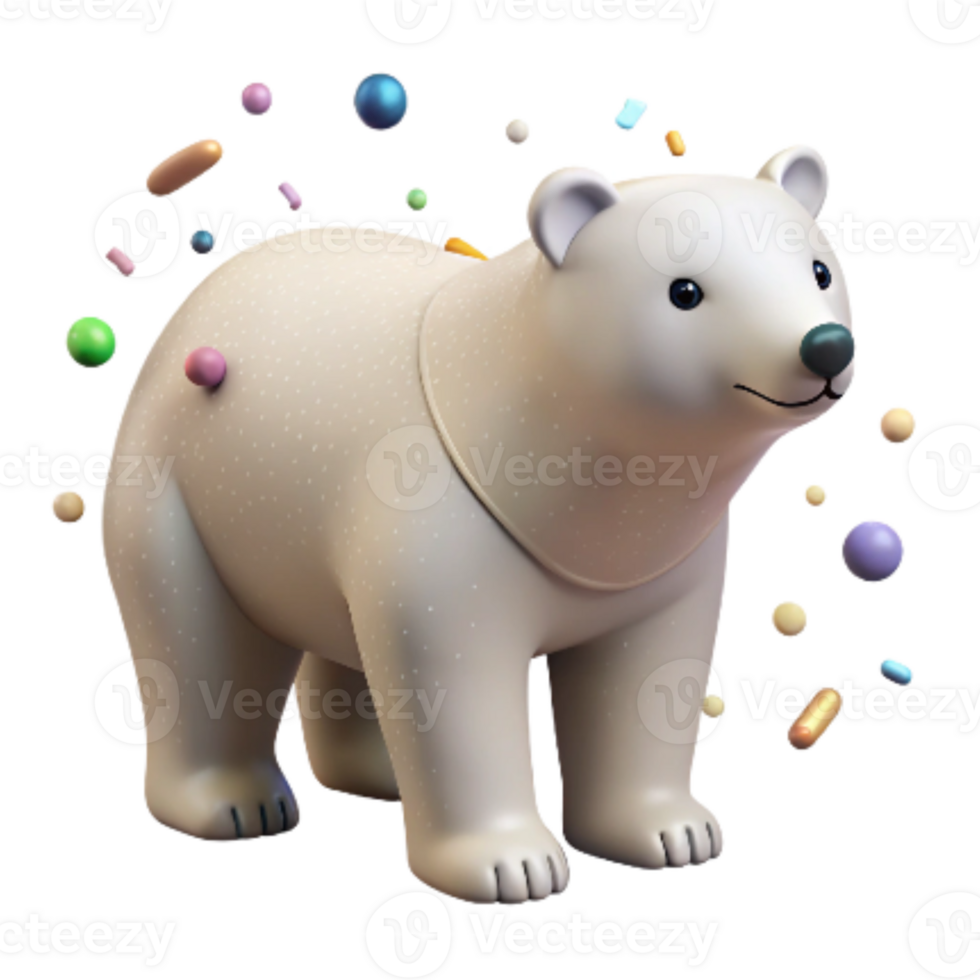 serene traditional Polar Bear Isolated Graphic Simple Design png