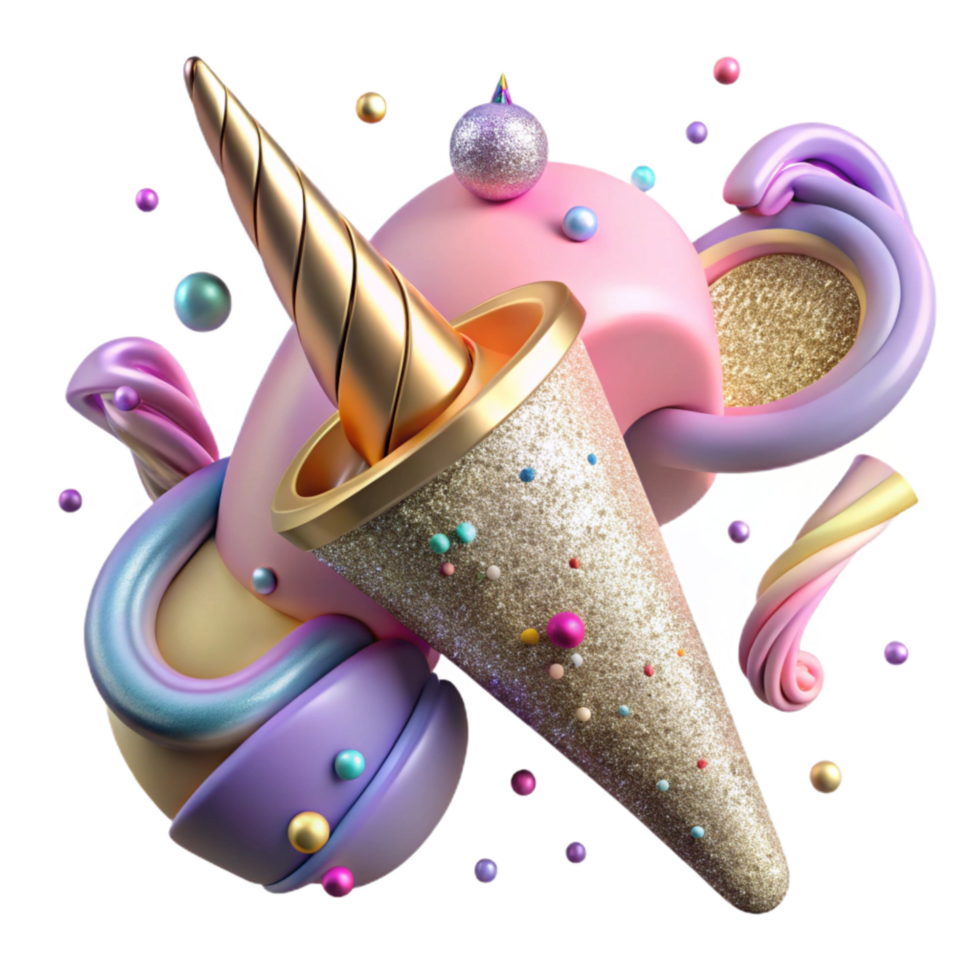 serene rustic Sparkling Unicorn Horn Transparent Background genuine png