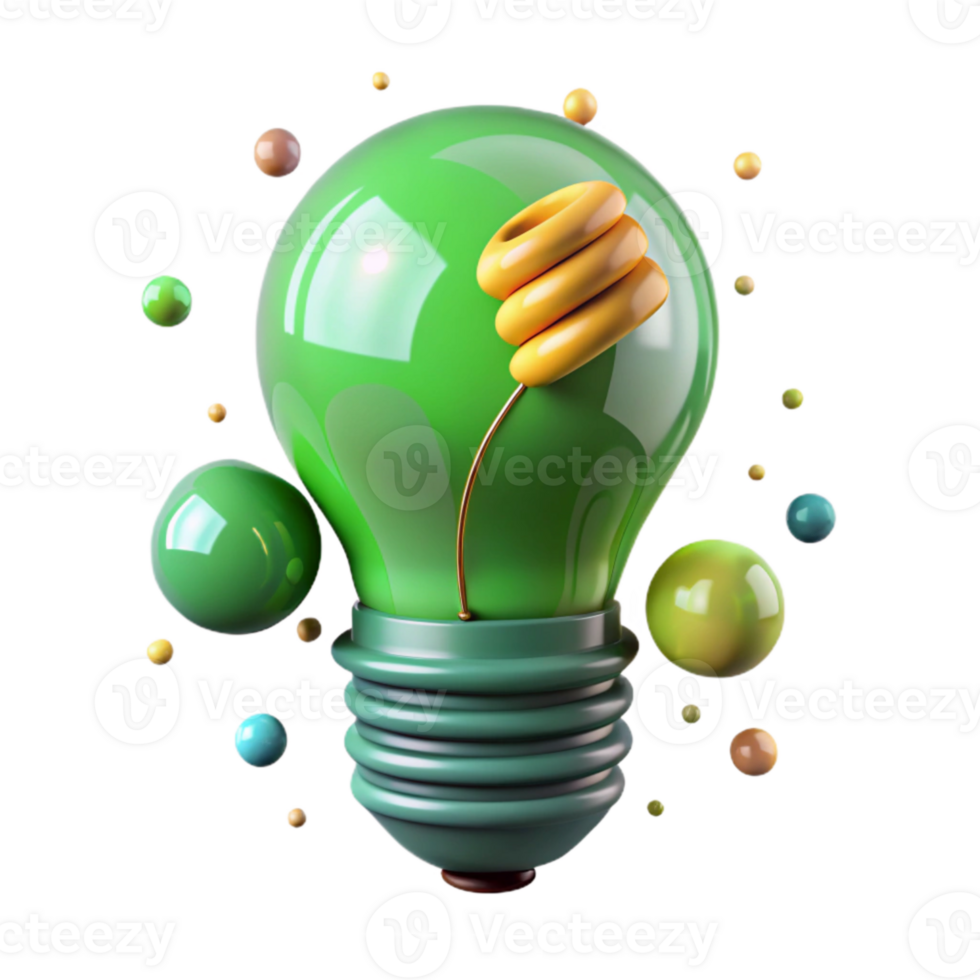 wonderful classic Green Energy Light Bulb Cutout authentic png